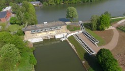 Blick auf die im Jahr 2013 in Hengsen gebaute Fischtreppe der Wasserwerke Westfalen